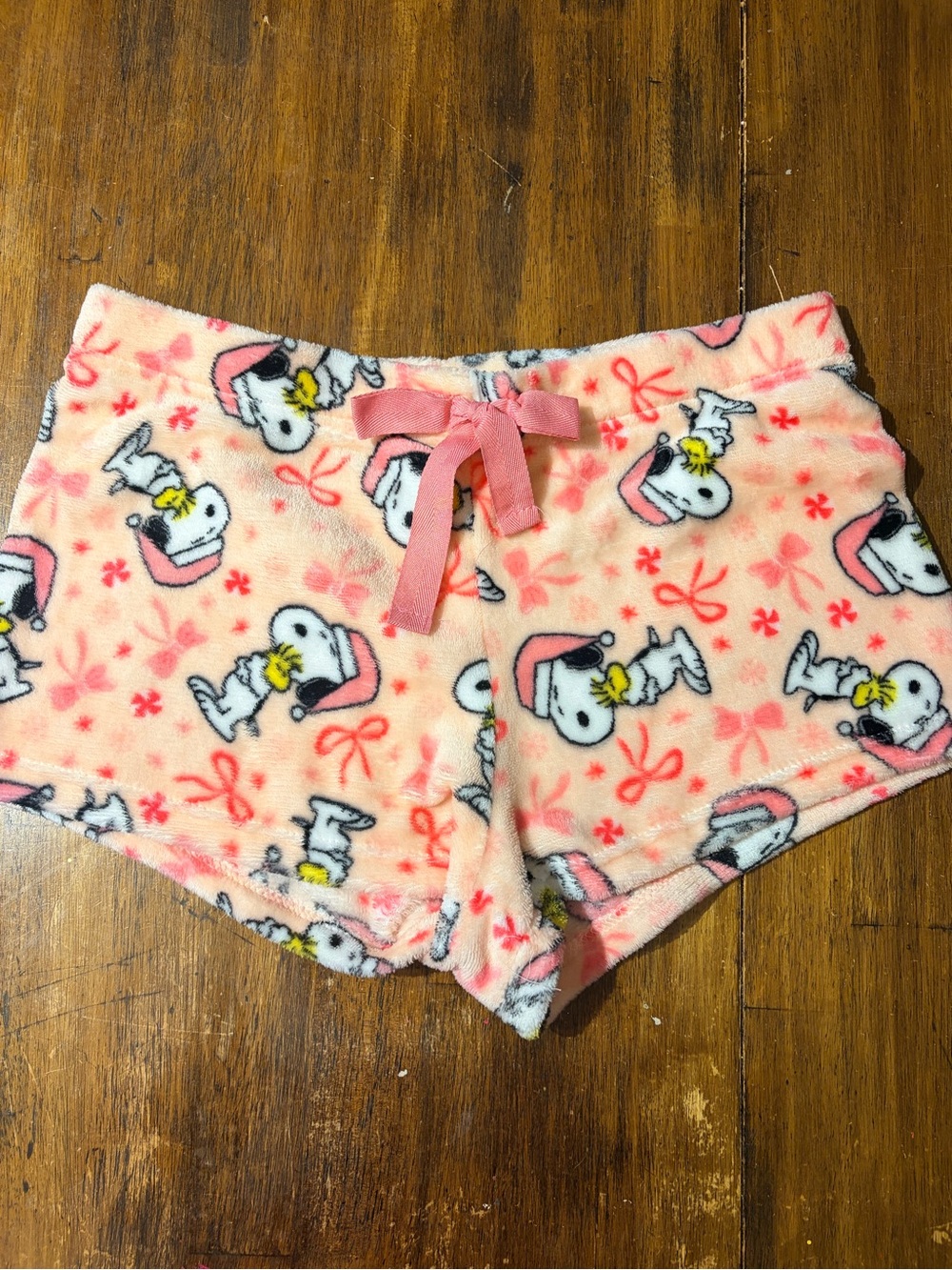 Peanuts Pink Snoopy & Woodstock Fleece Lounge Shorts